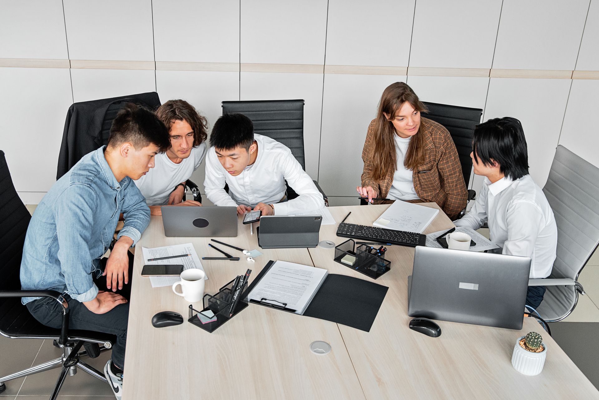 Team reviewing campaign results together